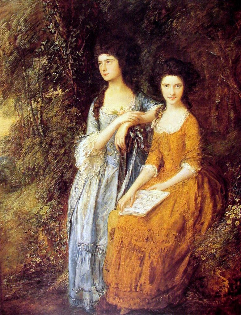 Porträtt av Elizabeth och Mary Linley   Thomas Gainsborough