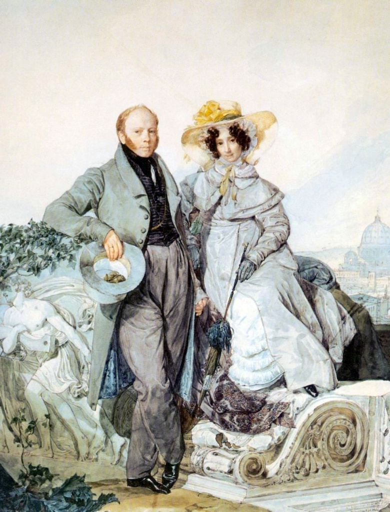 Porträtt av G. N och V. A. Olenin   Karl Bryullov