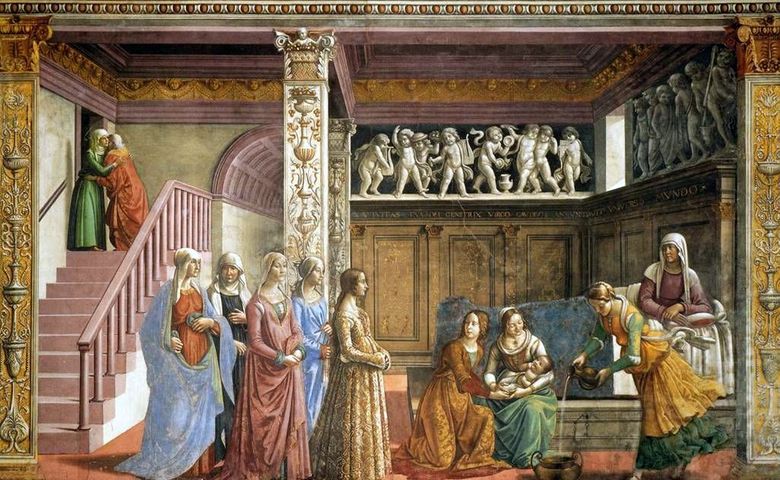 Födelse av Maria   Domenico Ghirlandaio