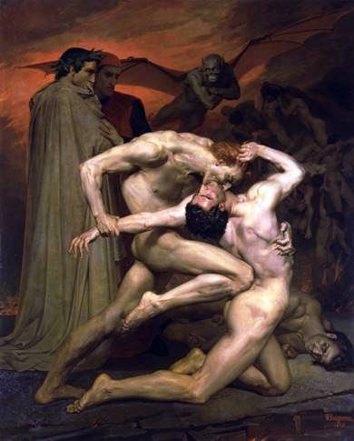 Dante och Virgil i helvetet   Adolph Bouguero
