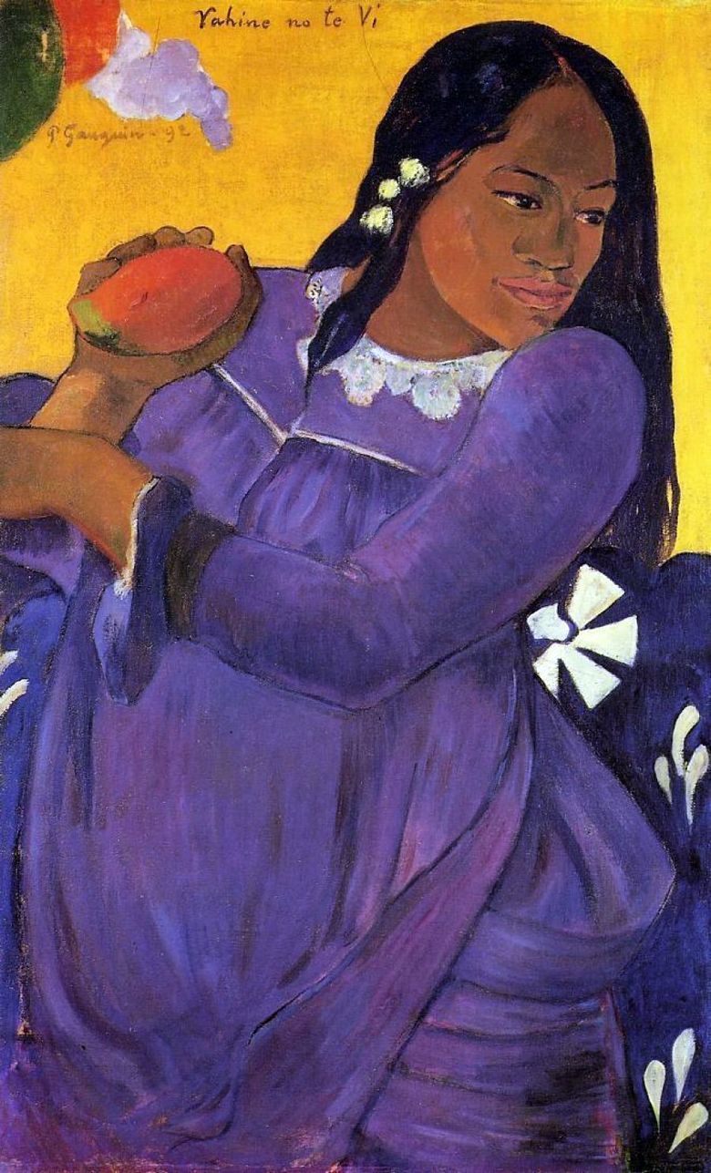 Woman with Mango (Girl with Mango Fruit)   Paul Gauguin