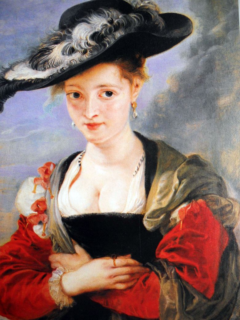 Porträtt av en dam i en halmhatt   Peter Rubens