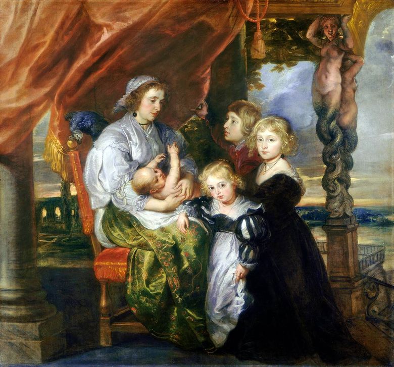 Porträtt av Deborah Kip med barn   Peter Rubens