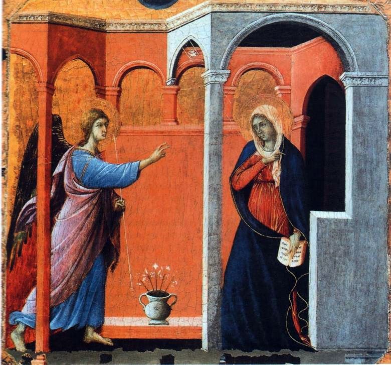 Maesta. Tillkännagivande   Duccio di Buoninsegna