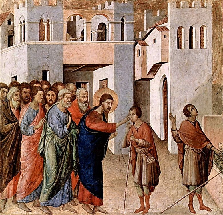 Maesta. Healing the Blind   Duccio di Buoninsegna