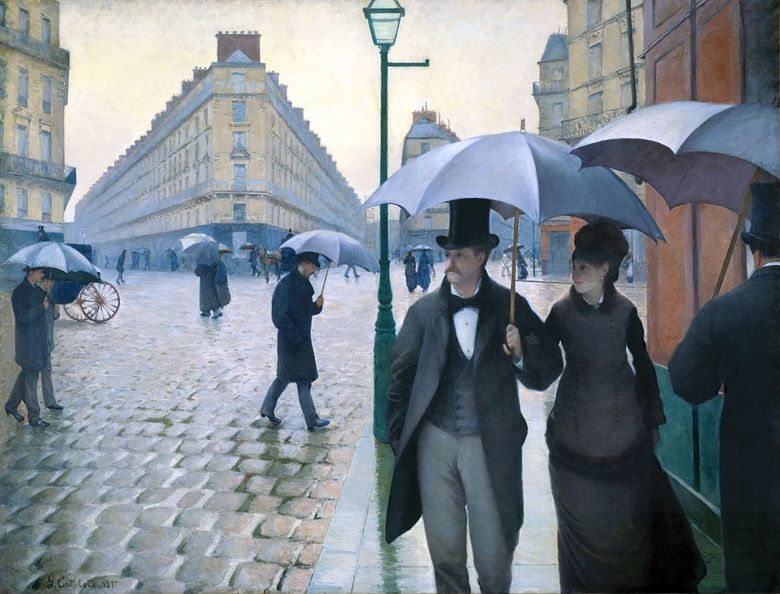 Paris Street i regnigt väder   Gustave Caibotte