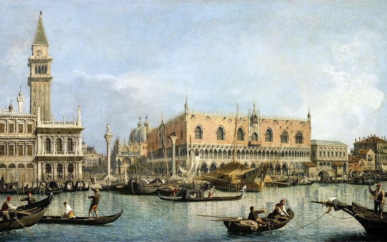 Sikt av Doges slott i Venedig   Antonio Canaletto