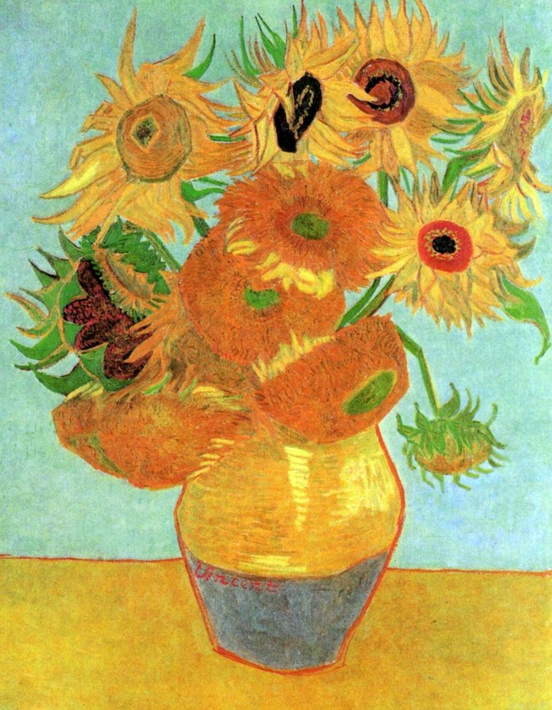 Vas med tolv solrosor   Vincent Van Gogh