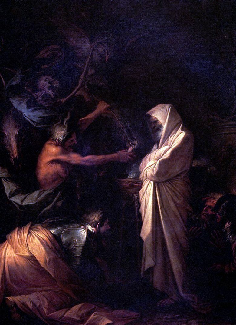 Samuels anda som kallas till Saul av trollkarl av Aendor   Rosa Salvator