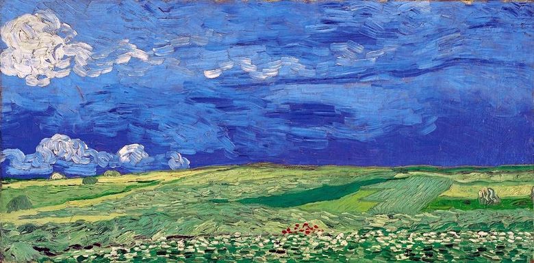Vetefält under en molnig himmel   Vincent Van Gogh