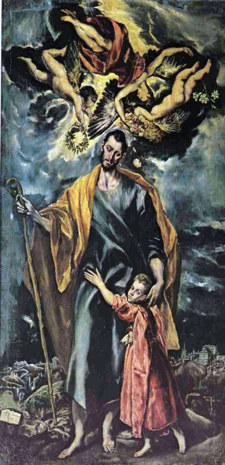 Saint Joseph med en ung Kristus   El Greco