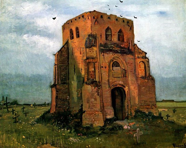 Old Church Tower på Nuenen (Bondekyrkogården)   Vincent Van Gogh