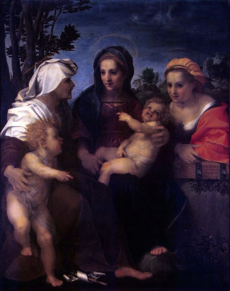 Madonna and Child, Saints Catherine, Elizabeth och John the Baptist   Andrea del Sarto