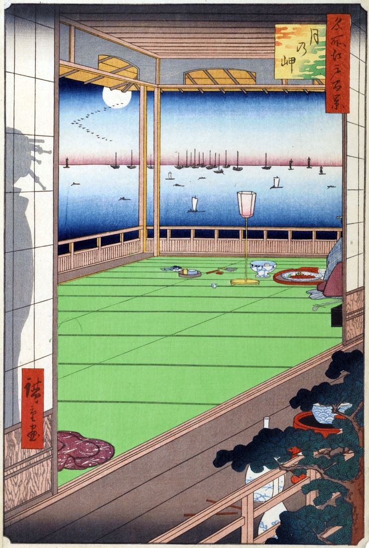 Månen över udden   Utagawa Hiroshige