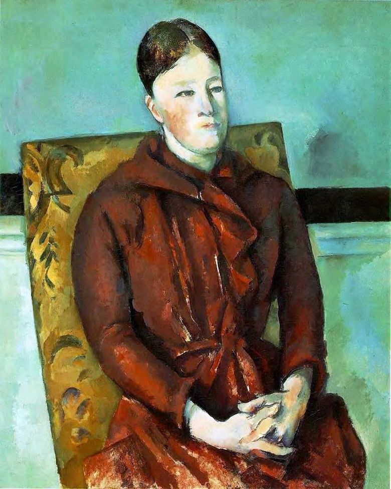 Konstnärens hustru i den gula stolen   Paul Cezanne