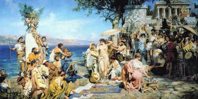 Phryne på Poseidon festen i Eleusis   Heinrich Semiradsky