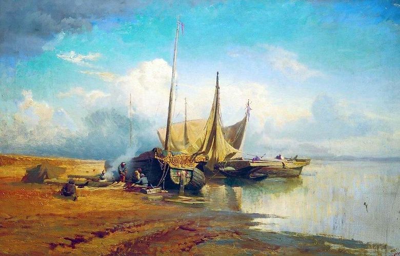 Vy över Volga. Barki   Fedor Vasilyev