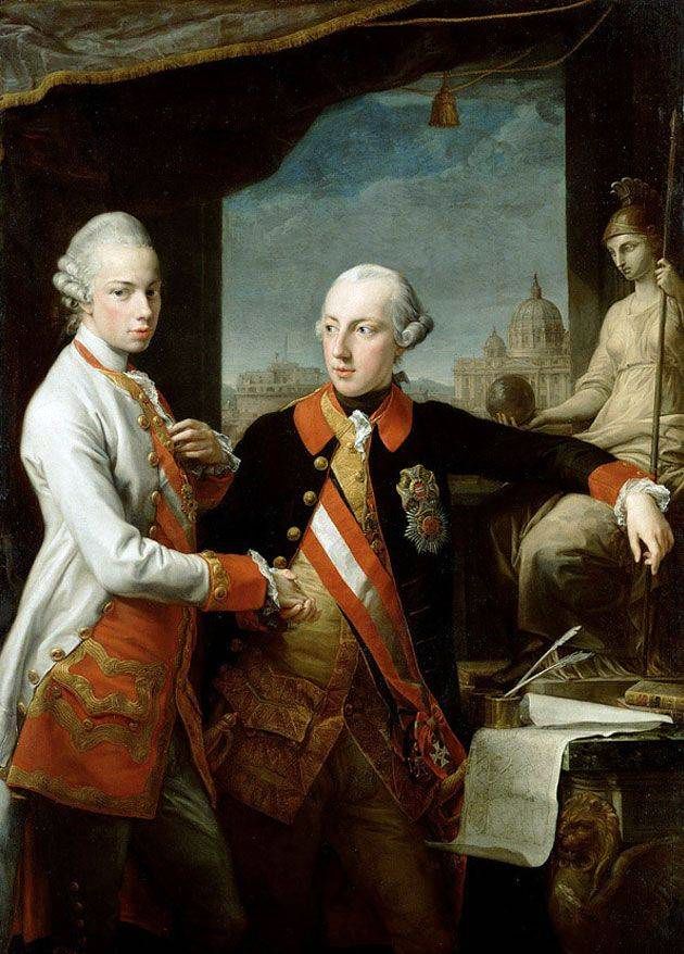 Porträtt av kejsaren Joseph II och Leopold från Toscana   Pompeo Batoni