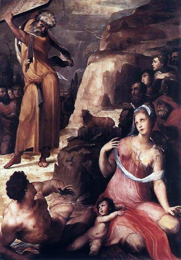 Moses och den gyllene kalven   Domenico Bekafumi
