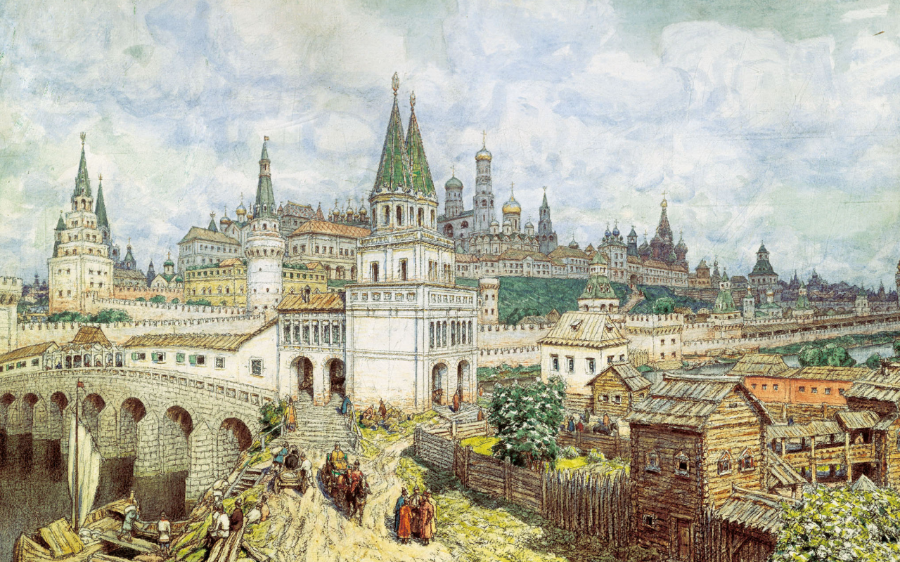 Kremlens storhetstid. All Saints Bridge och Kreml i slutet av 1600 talet   Apollinary Vasnetsov