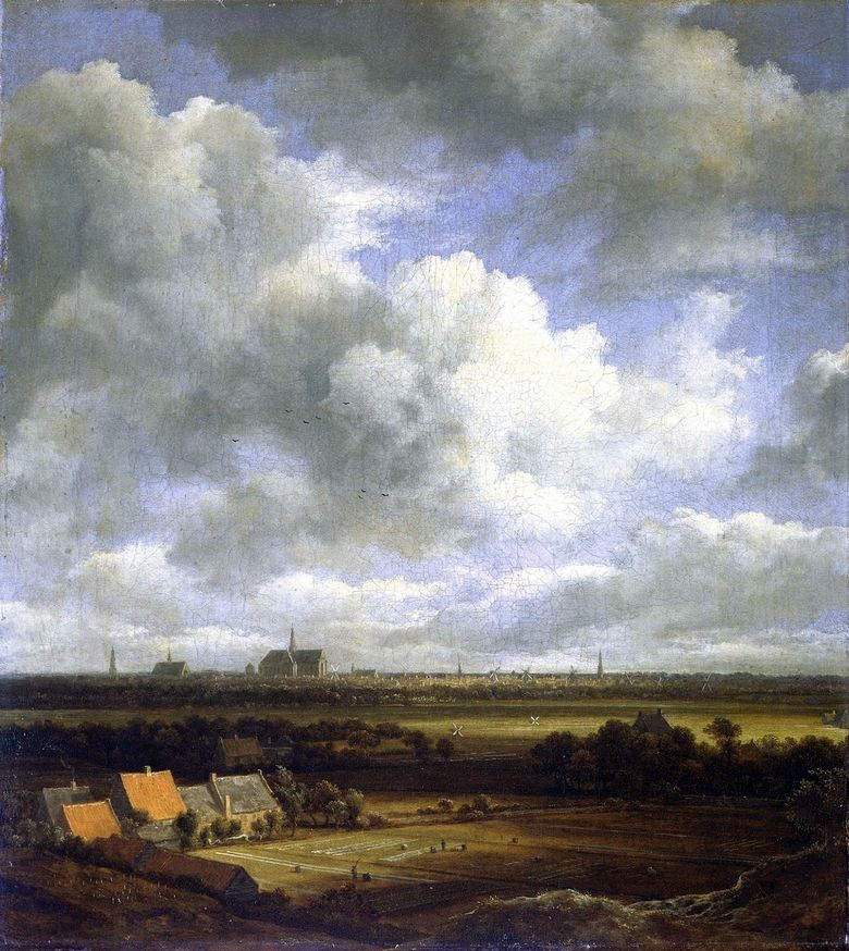 Sikt över Haarlem med fält   Jacob van Ruisdal
