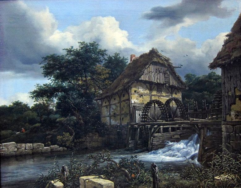 Två vattenverk   Jacob van Ruisdal