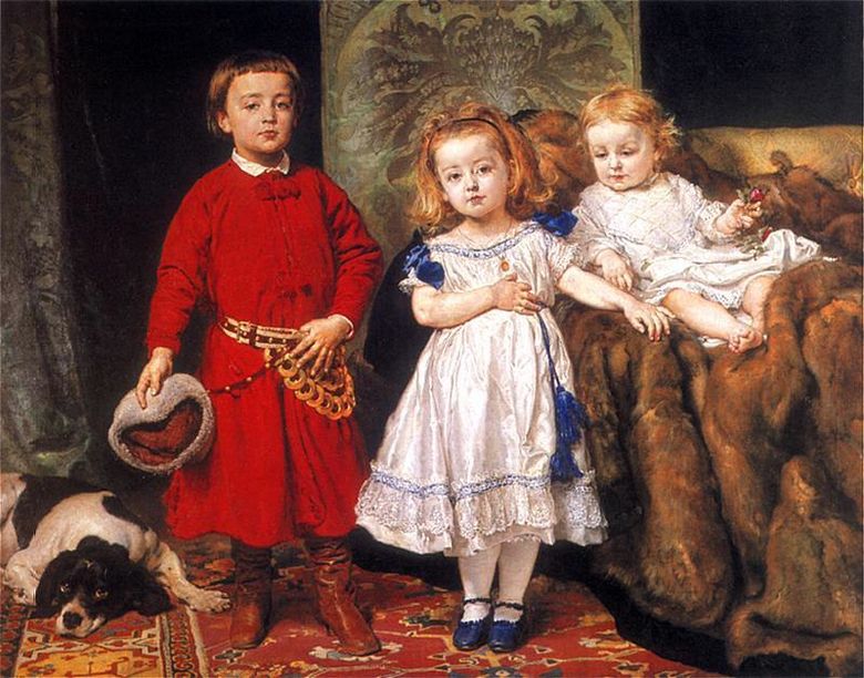 Porträtt av konstnärens tre barn   Jan Aloizy Mateiko