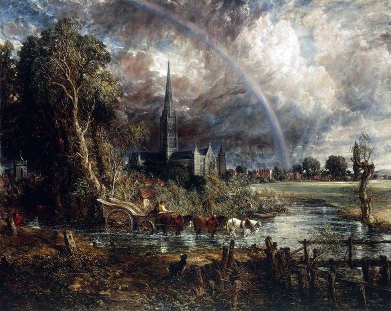 Sikt över Salisbury katedralen från ängen   John Constable