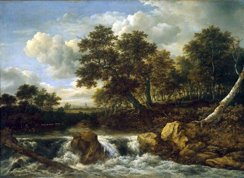 Landskap med ett vattenfall   Jacob van Ruisdal