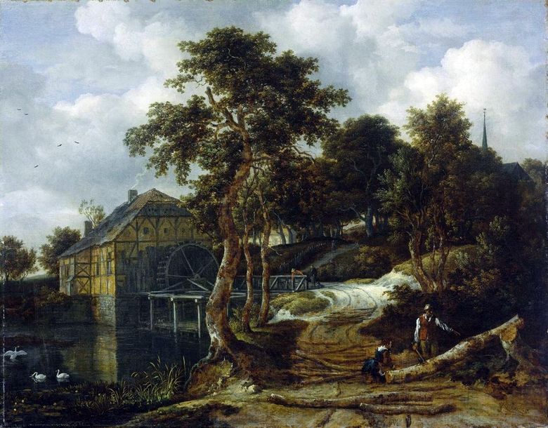 Landskap med en kvarn   Jacob van Ruisdal