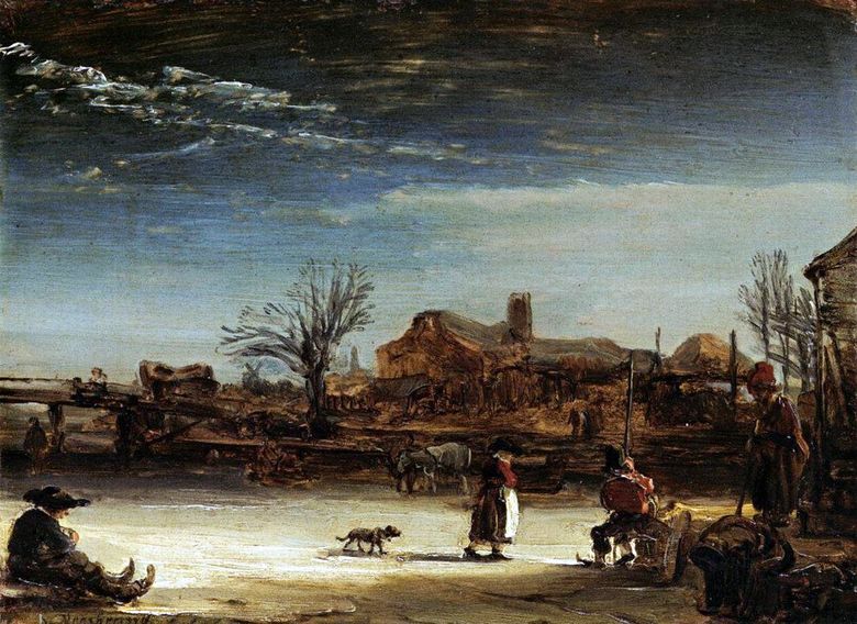 Vinterlandskap   Rembrandt Harmens Van Rhine