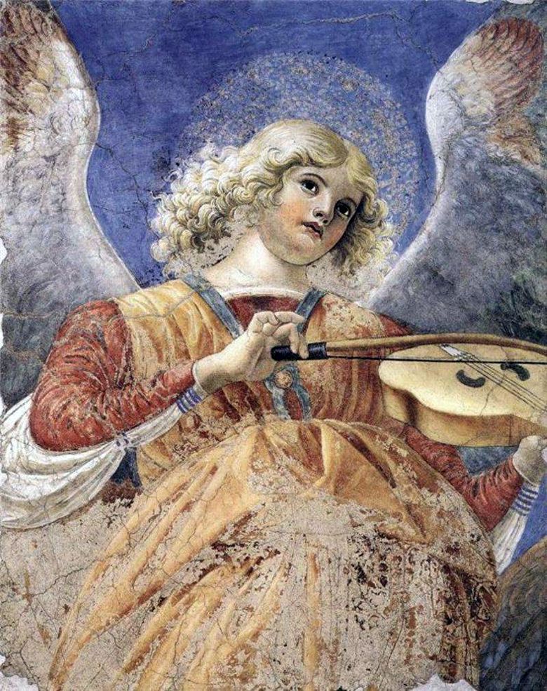Ängel spelar viola. Fragment av fresco från kyrkan Santi Apostoli   Forli Melozzo