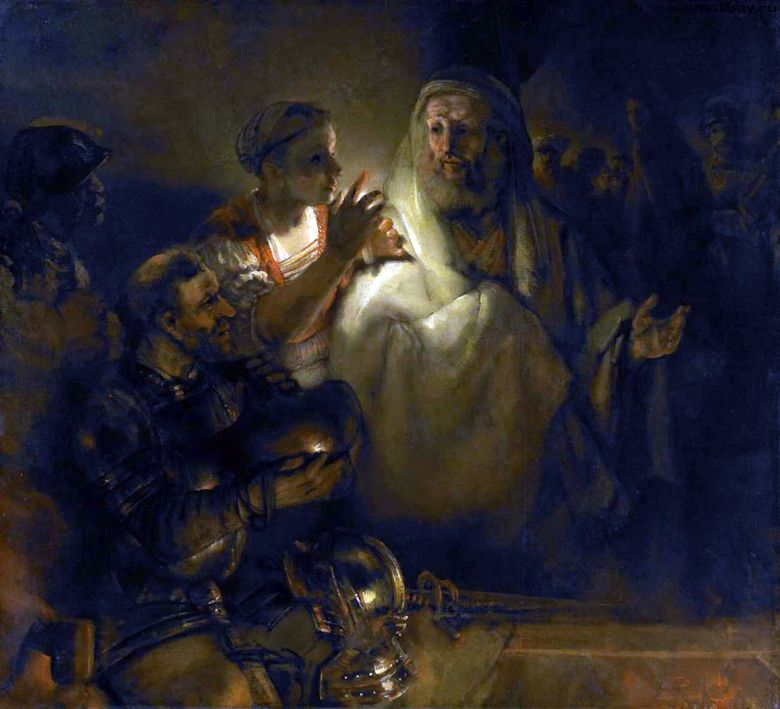 Avsägelse av aposteln Peter   Rembrandt Harmens Van Rhine