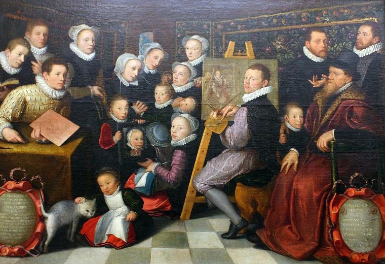 Självporträtt med familjen   Otto van Veen