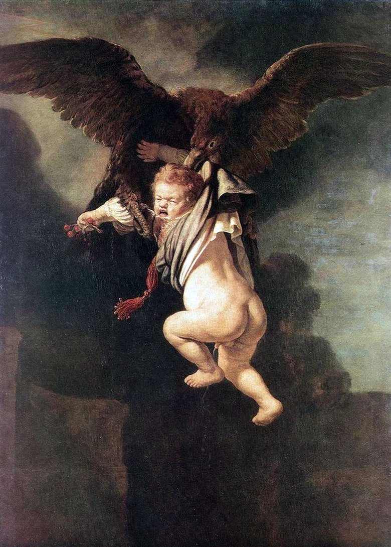 Abduktion av Ganymedes (Ganymedes i en örns klöver)   Rembrandt Harmens Van Rhine