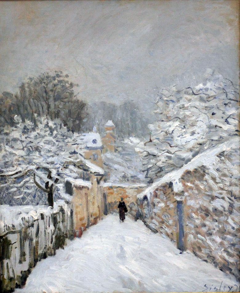 Snö vid Louviennenne   Alfred Sisley