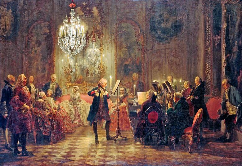 Frederick den Stors konsert i Sans Souci   Adolf Menzel