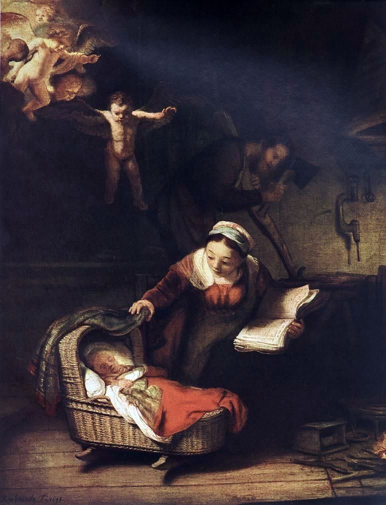 Helig familj och änglar   Rembrandt Harmens Van Rhine