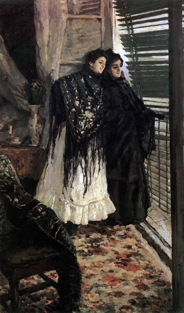 Vid balkongen. Spanska kvinnor Leonora och Ampara   Konstantin Korovin