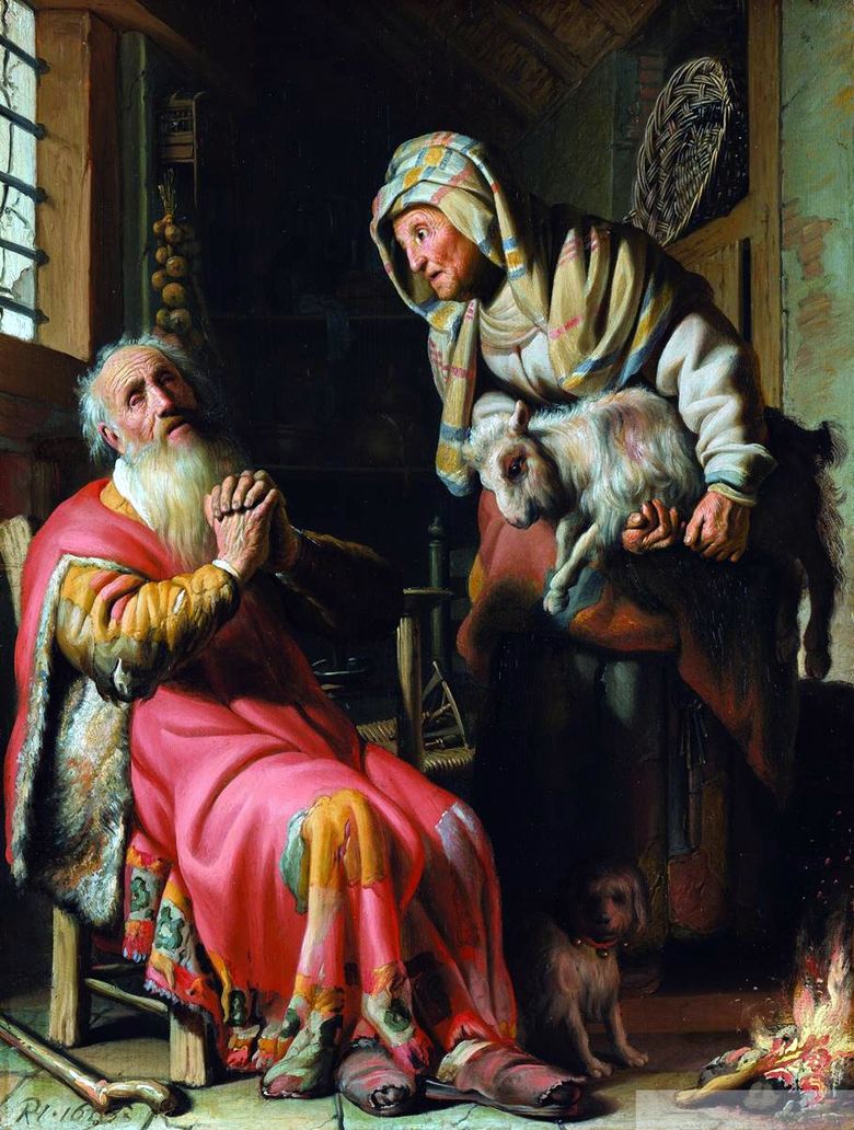 Tovit misstänker sin fru för att stjäla   Rembrandt Harmens Van Rhine