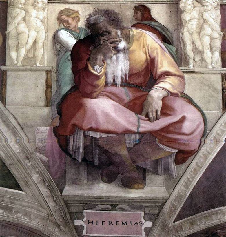 Profeten Jeremiah (Fresco)   Michelangelo Buonarroti