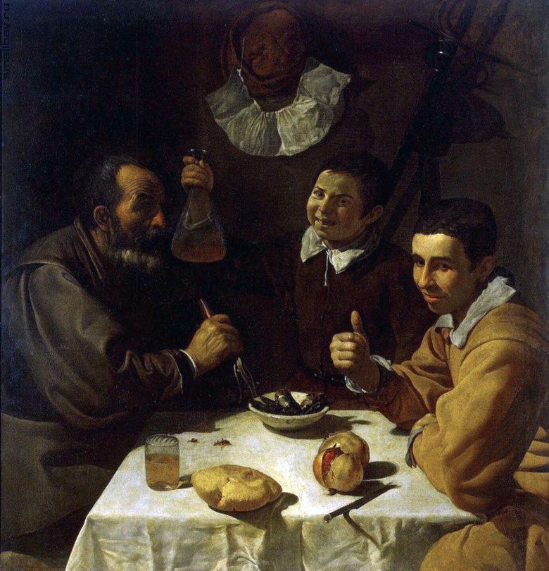 Tre män vid bordet   Diego Velasquez