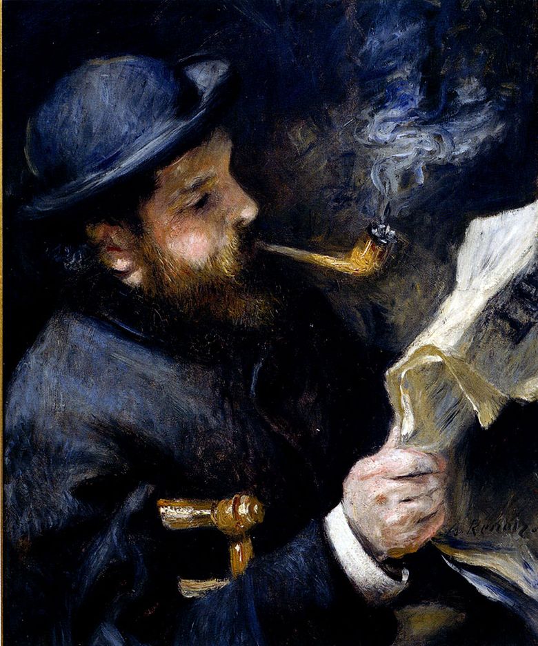 Monet läser   Pierre Auguste Renoir