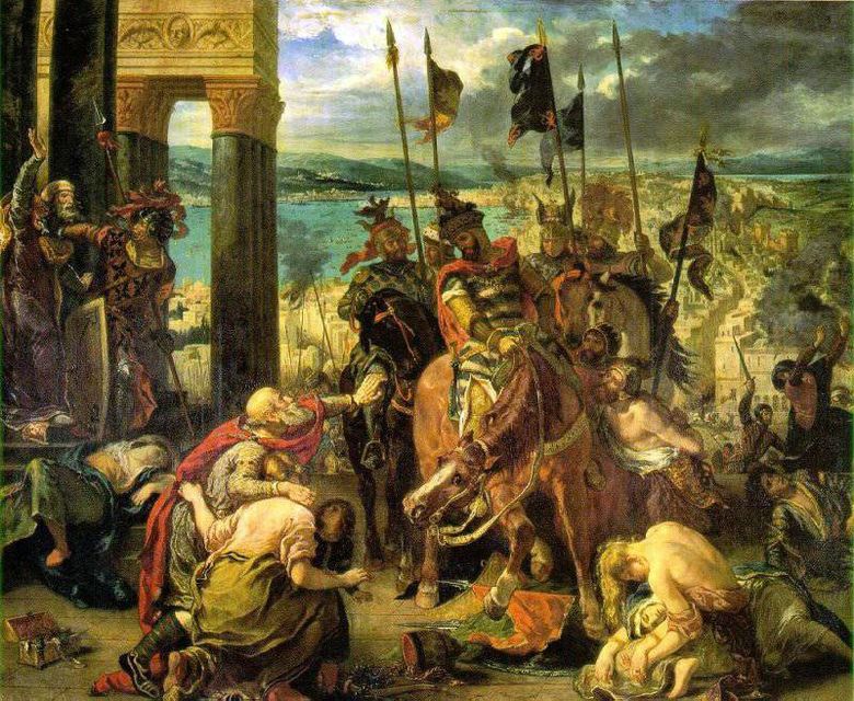 Korsfarare fångar Konstantinopel   Eugene Delacroix