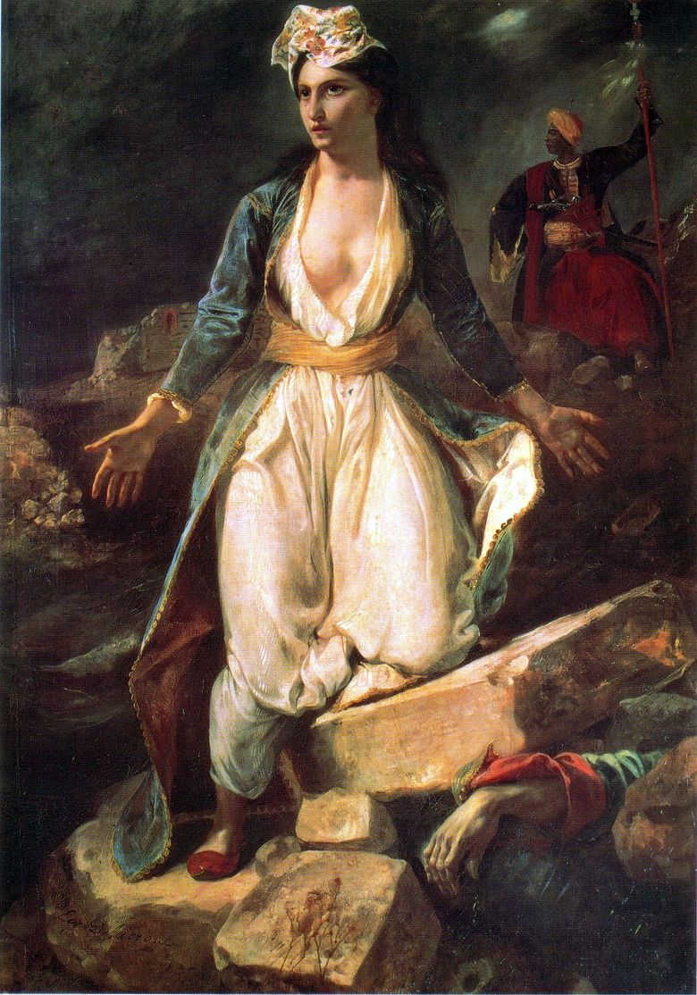 Grekland på ruinerna av Missolungi   Eugene Delacroix