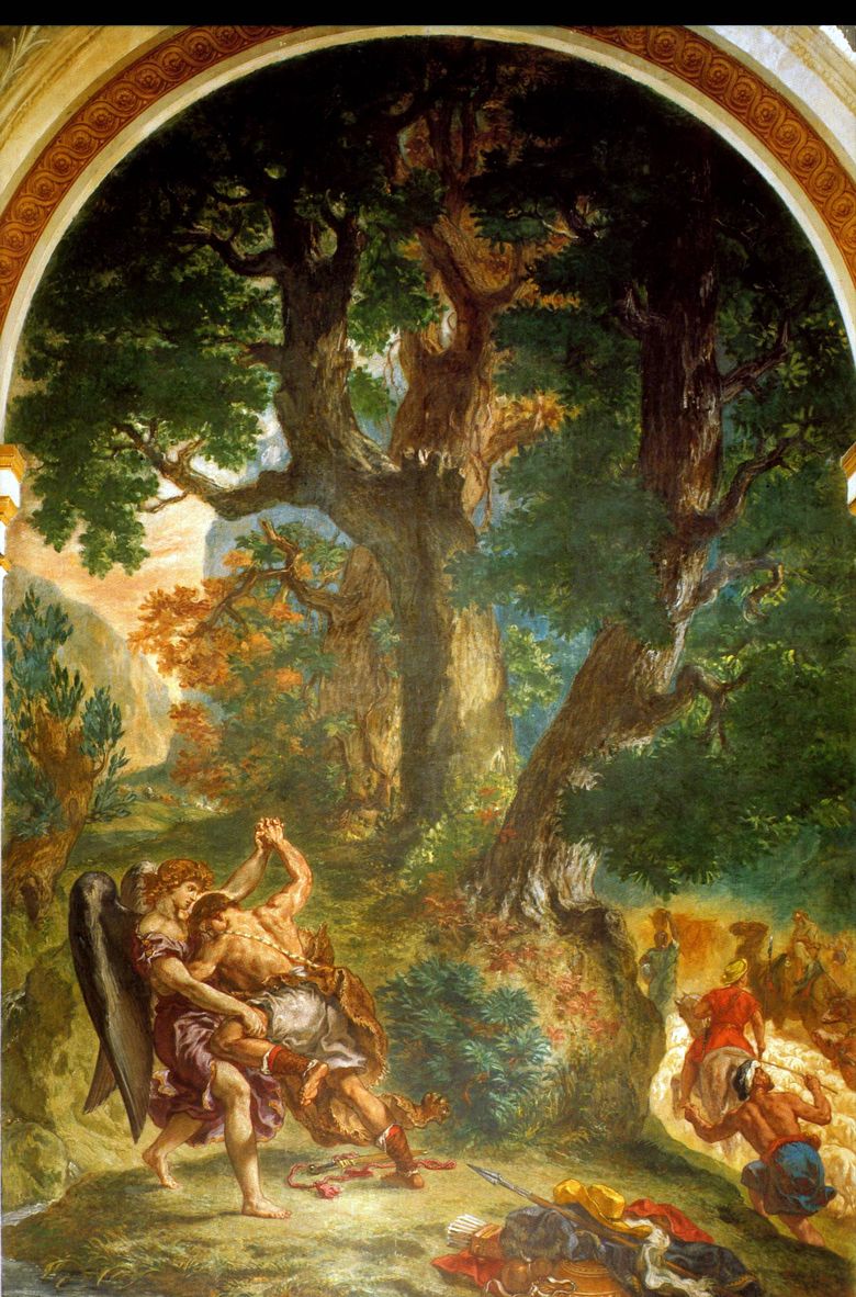Jakobs brottning med ängeln   Eugene Delacroix