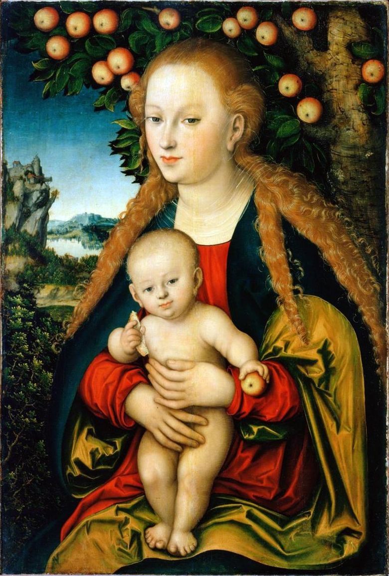 Madonna och barn under ett äppelträd   Lukas Cranach