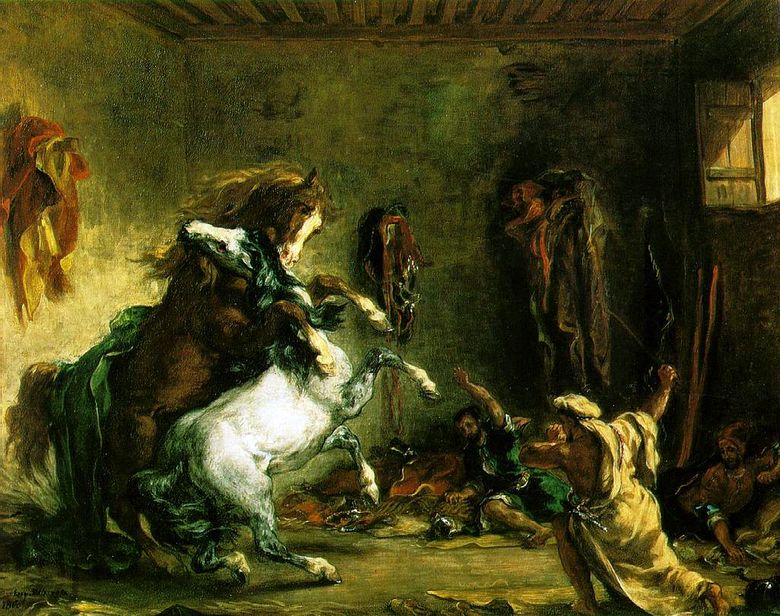 Kampen om arabiska hästar   Eugene Delacroix
