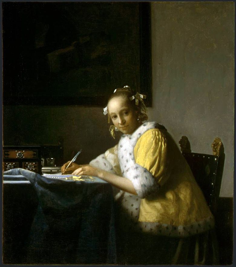 Flicka som skriver ett brev   Jan Vermeer