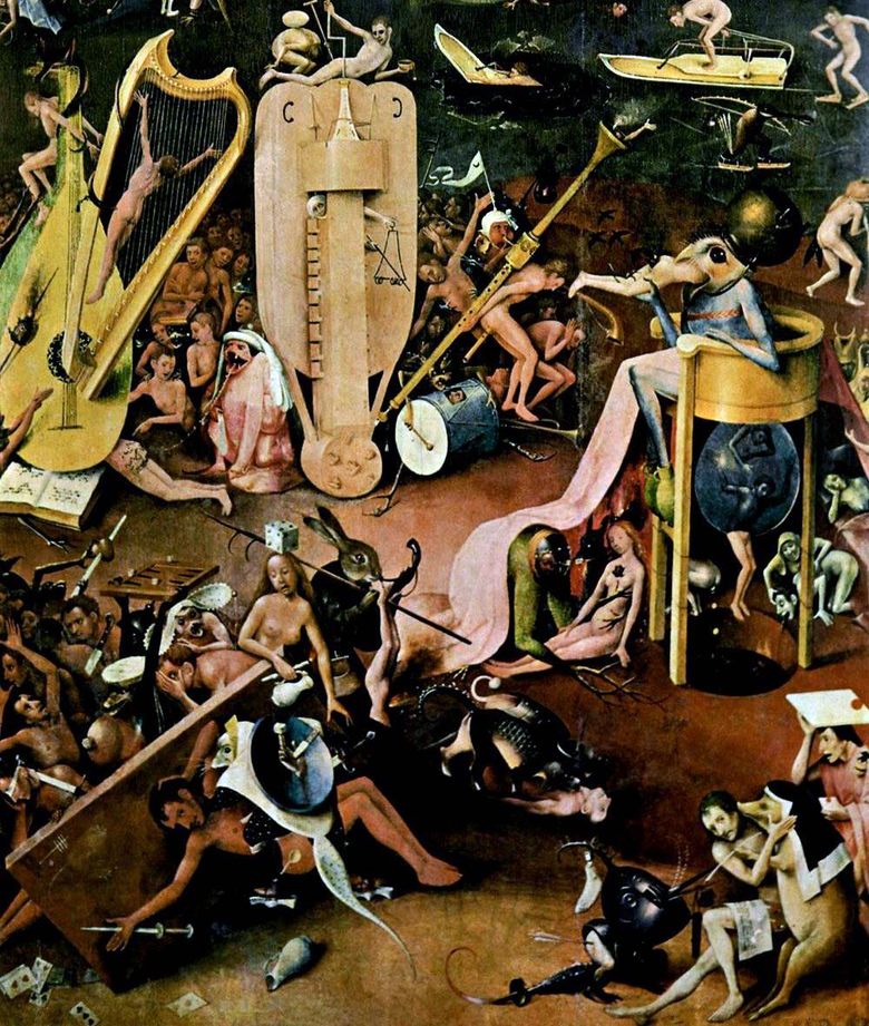 Hell. Triptyk detalj Garden of Earthly Delights   Hieronymus Bosch